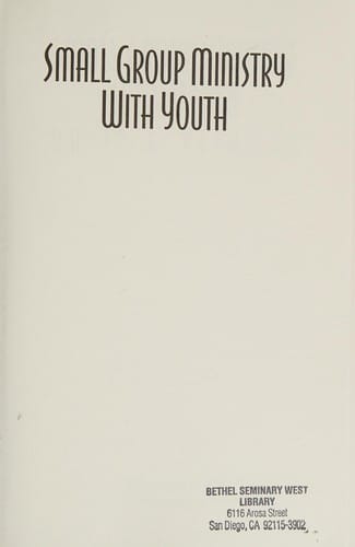 Small group ministry with youth