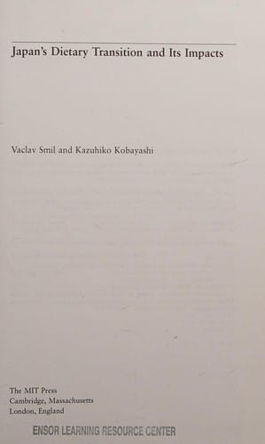 Japan's dietary transition and its impacts
