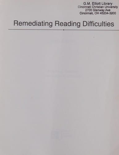 Remediating reading difficulties
