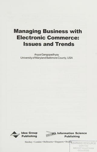 Managing business with electronic commerce