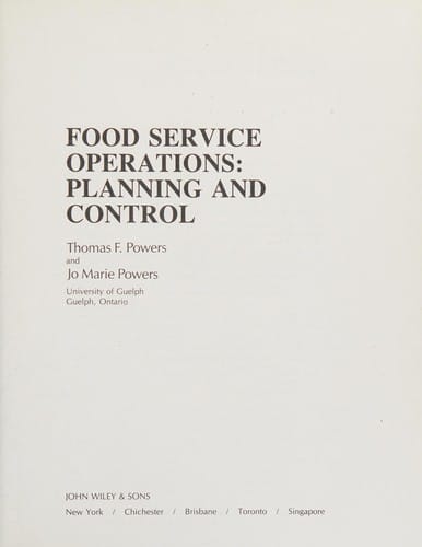 Food service operations