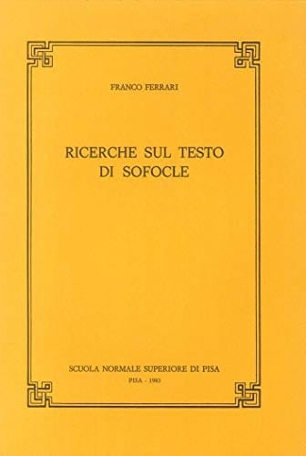 Ricerche sul testo di Sofocle