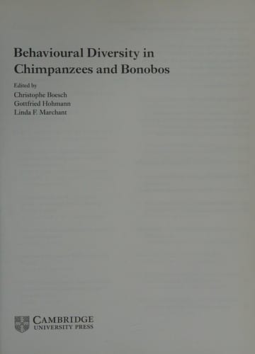 Behavioural diversity of chimpanzees and bonobos
