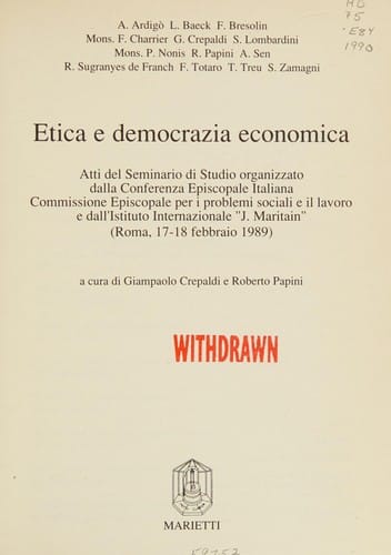 Etica e democrazia economica