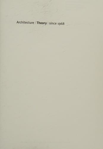 Architecture theory since 1968