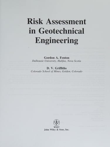 Risk assessment in geotechnical engineering