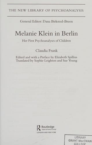 Melanie Klein in Berlin