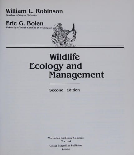 Wildlife ecology and management