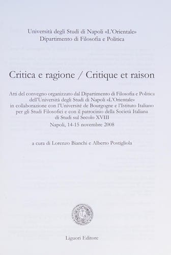 Critica e ragione =
