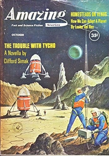 Amazing Stories, October 1960 with Complete Simak Novel *The Trouble With Tycho* (Volume 34, No. 10)