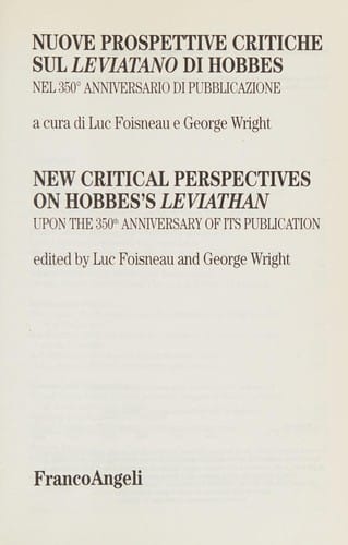 Nuove prospettive critiche sul Leviatano di Hobbes