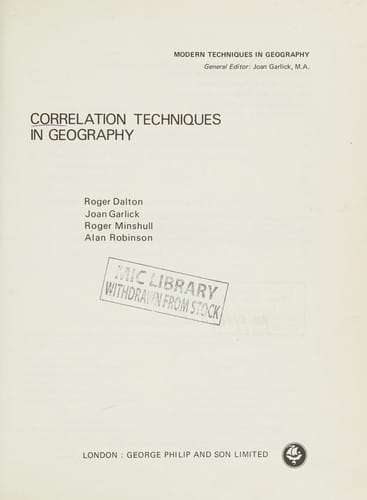 Correlation techniques in geography