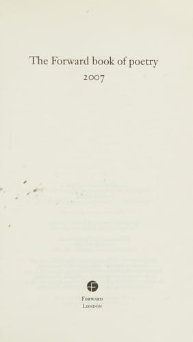FORWARD BOOK OF POETRY 2007