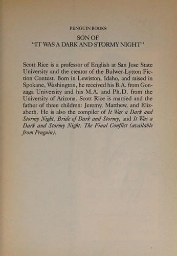 Son of "It was a dark and stormy night"