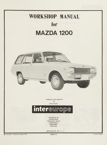 Workshop manual for Mazda 1200