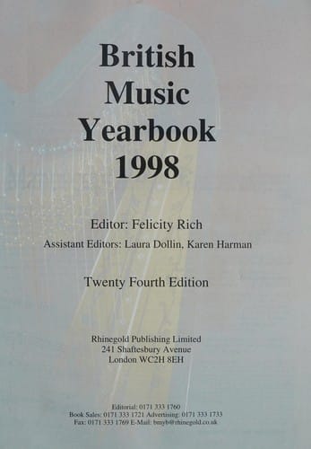 British and International Music Yearbook: The Directory of the Classical Music Industry