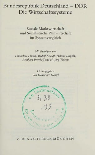 Bundesrepublik Deutschland - DDR die Wirtschaftssysteme