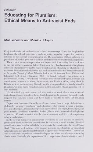 Ethics, ethnicity, and education