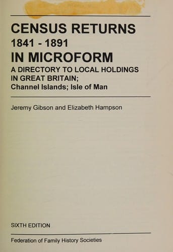 Census returns 1841-1891 in microform
