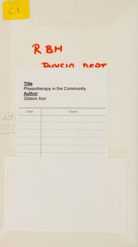 Physiotherapy in the community