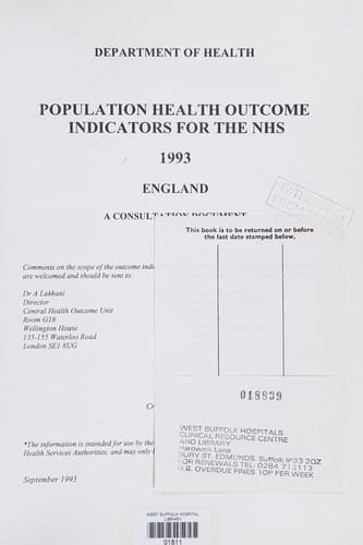 Population health outcome indicators for the NHS