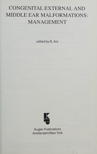 Congenital external and middle ear malformations