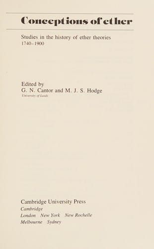 Conceptions of ether