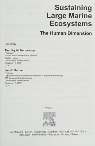 Sustaining large marine ecosystems