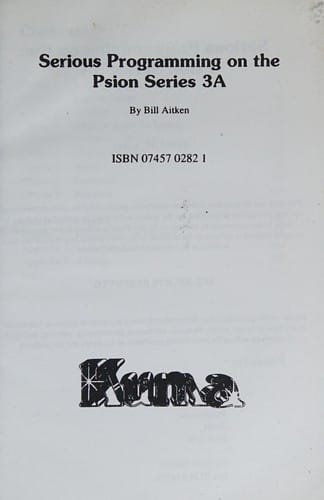 Serious programming on the Psion Series 3A