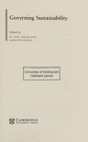 Governing sustainability