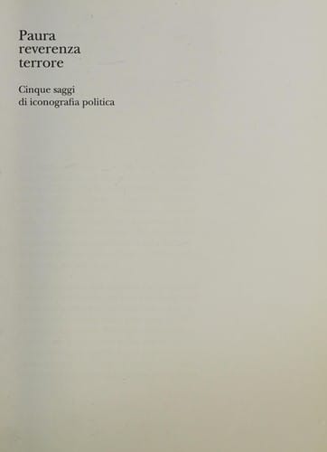 Paura, reverenza, terrore