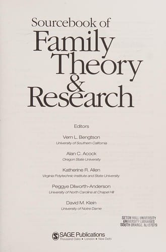 Sourcebook of family theory & research