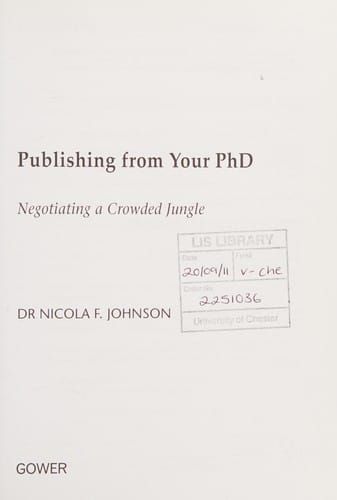 Publishing from your PhD