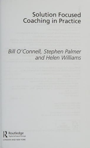 Solution focused coaching in practice