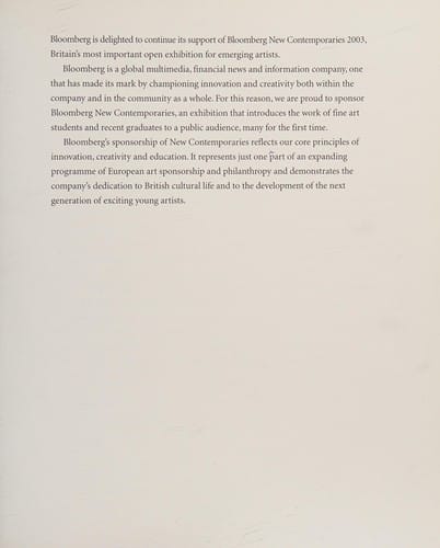 Bloomberg newcontemporaries 2003