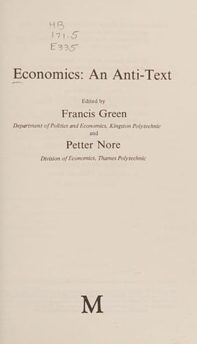Economics, an anti-text