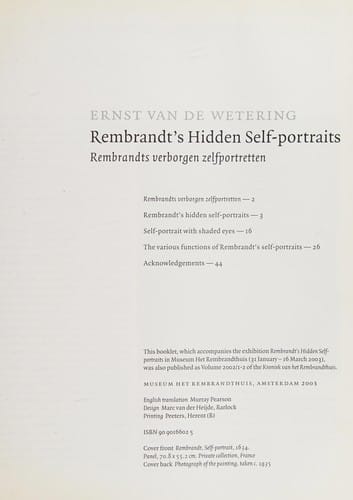 Rembrandt's hidden self-portraits =