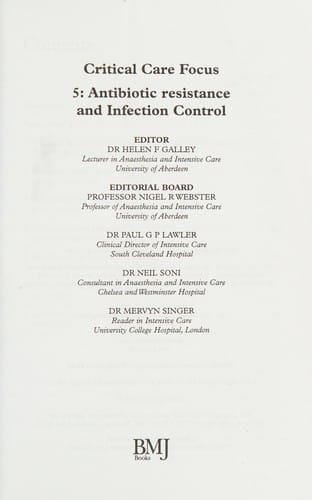 Antibiotic resistance and infection control