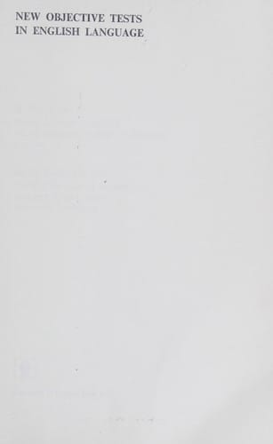 New Objective Tests in English Language