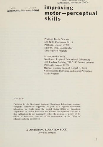 Improving motor-perceptual skills