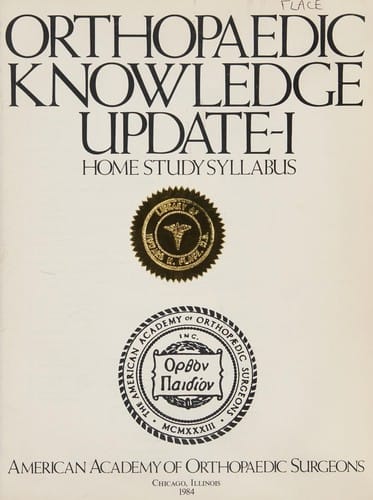 Orthopaedic knowledge update I