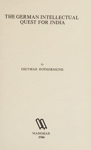 The German intellectual quest for India