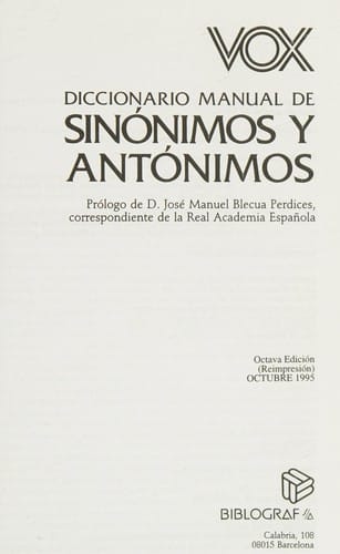 Diccionario manual de sinónimos y antónimos