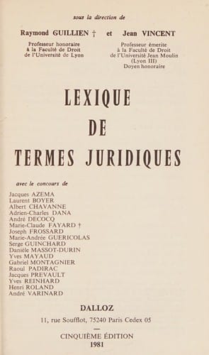 Lexique de termes juridiques
