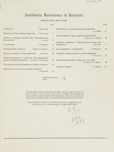 Antibiotic resistance in bacteria
