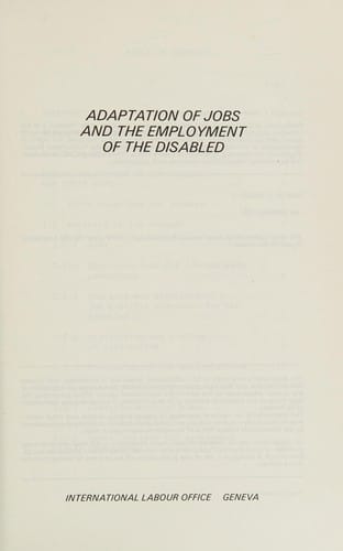 Adaptation of Jobs and the Employment of the Disabled