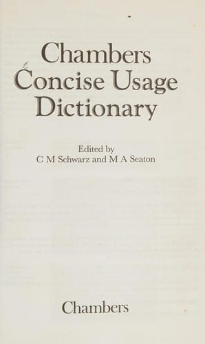 Chambers concise usage dictionary