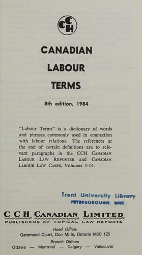 Canadian labour terms. --