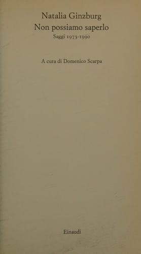 Non possiamo saperlo