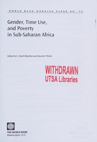 Gender, time use, and poverty in Sub-Saharan Africa